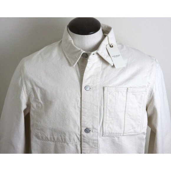 OOBE Brand Men's Button Front Canvas Cotton Chore Coat Natural White NWT - Picture 2 of 8